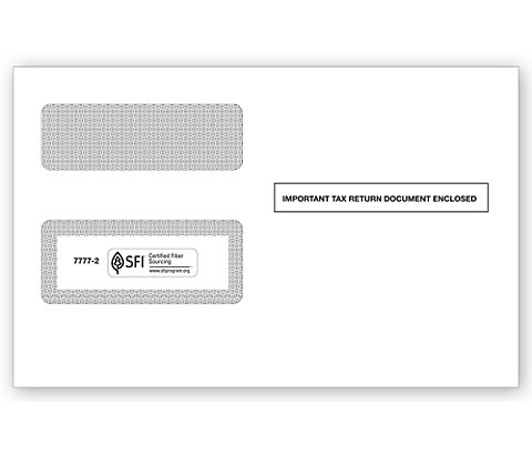 1099 Double-Window Envelopes, 2-Up Self-Seal