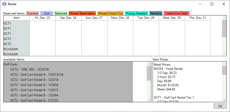 Scheduling Screenshot in EBMS