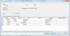 Inventory Receiving - Purchase Order, Back Order, and Invoice Processing