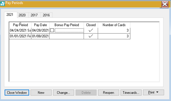 Process Payroll Bonus Pay Periods