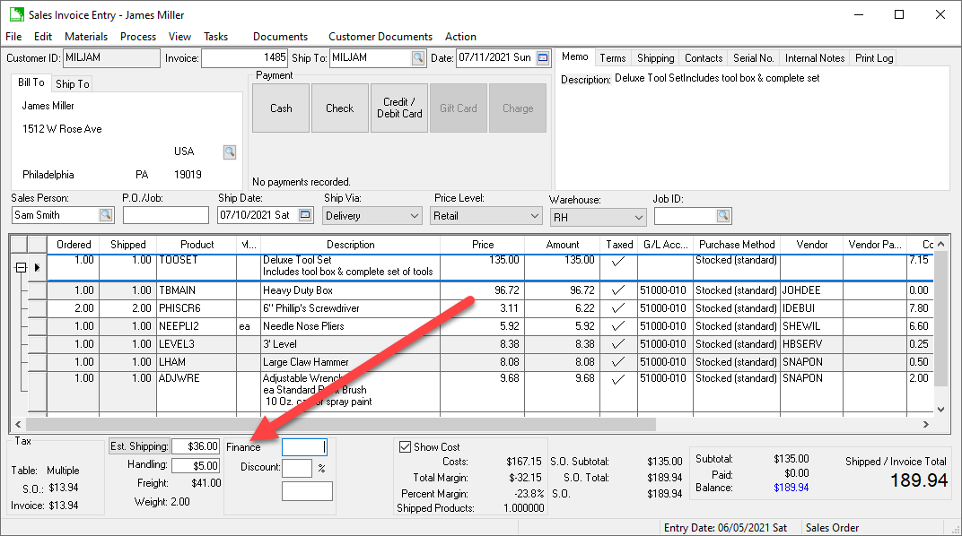 calculating-freight-charges-on-sales-invoice